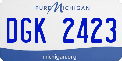 MI license plate DGK2423