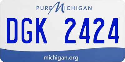 MI license plate DGK2424