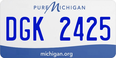 MI license plate DGK2425