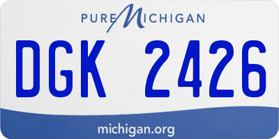 MI license plate DGK2426