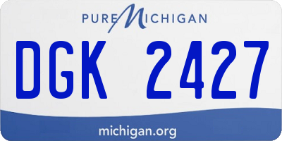 MI license plate DGK2427