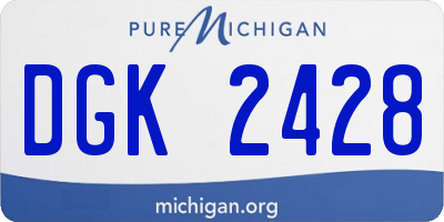 MI license plate DGK2428