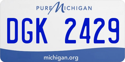 MI license plate DGK2429