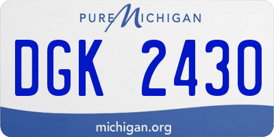 MI license plate DGK2430