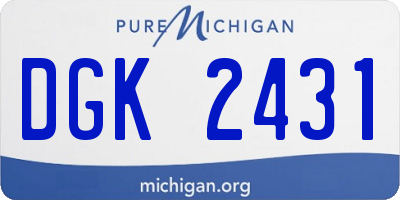 MI license plate DGK2431