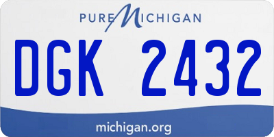 MI license plate DGK2432