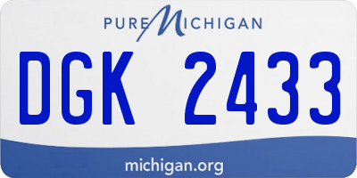 MI license plate DGK2433