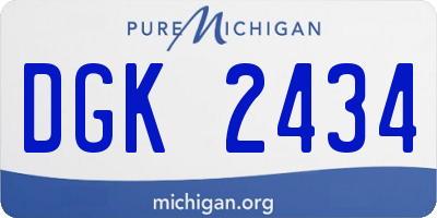 MI license plate DGK2434