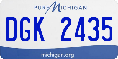 MI license plate DGK2435