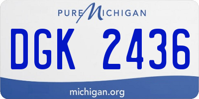 MI license plate DGK2436