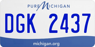 MI license plate DGK2437