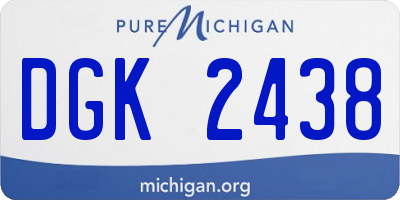 MI license plate DGK2438