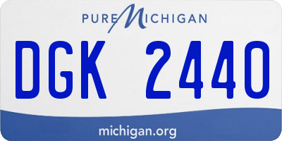 MI license plate DGK2440