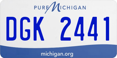 MI license plate DGK2441