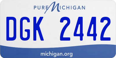 MI license plate DGK2442