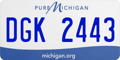 MI license plate DGK2443