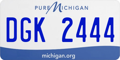 MI license plate DGK2444