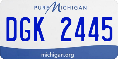 MI license plate DGK2445