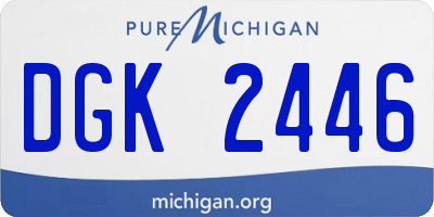 MI license plate DGK2446