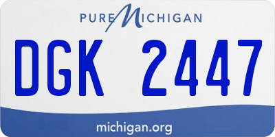 MI license plate DGK2447