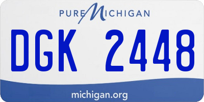 MI license plate DGK2448