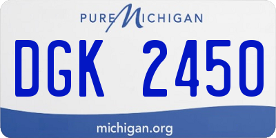 MI license plate DGK2450