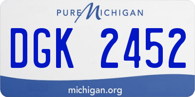 MI license plate DGK2452