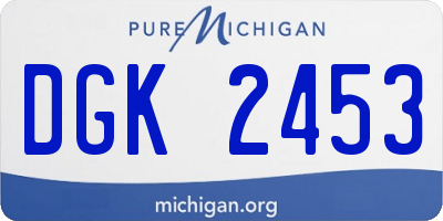 MI license plate DGK2453