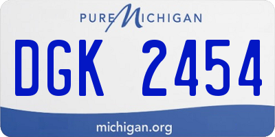 MI license plate DGK2454