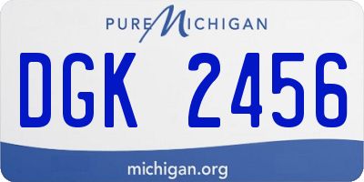 MI license plate DGK2456