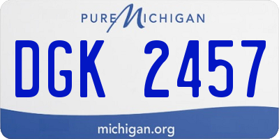 MI license plate DGK2457
