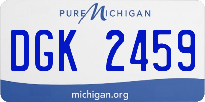 MI license plate DGK2459