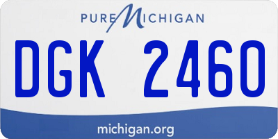 MI license plate DGK2460