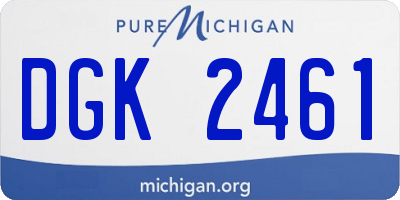 MI license plate DGK2461