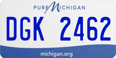 MI license plate DGK2462