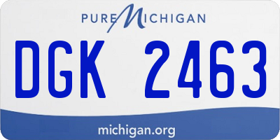 MI license plate DGK2463