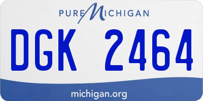 MI license plate DGK2464