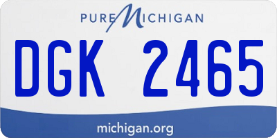 MI license plate DGK2465