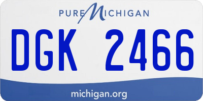 MI license plate DGK2466