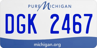 MI license plate DGK2467