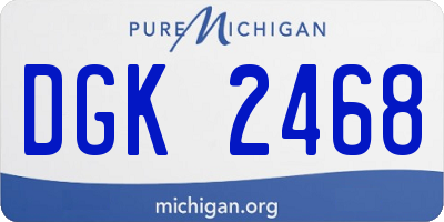 MI license plate DGK2468