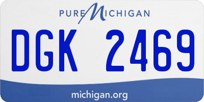 MI license plate DGK2469
