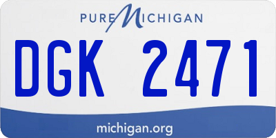 MI license plate DGK2471