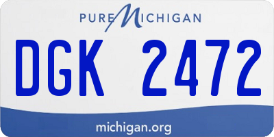 MI license plate DGK2472