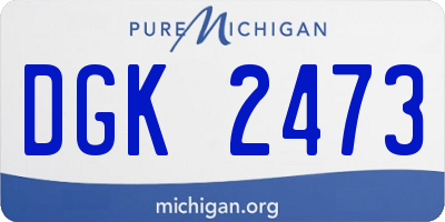 MI license plate DGK2473