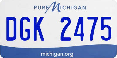 MI license plate DGK2475