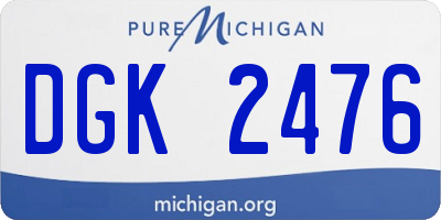 MI license plate DGK2476