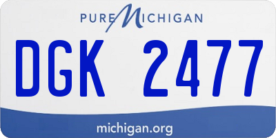 MI license plate DGK2477