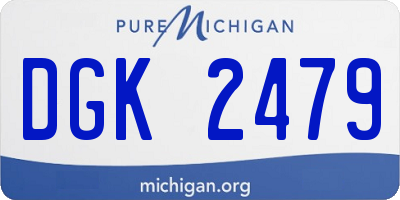 MI license plate DGK2479