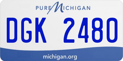 MI license plate DGK2480